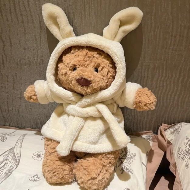 Adorabile Accappatoio Orso Peluche Giocattolo Morbido Bambola Confort Ideale Per Bambini E Adulti