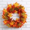 Harvest Wreath With Pumpkins Berries Vine Circle Halloween Thanksgiving Door Decor