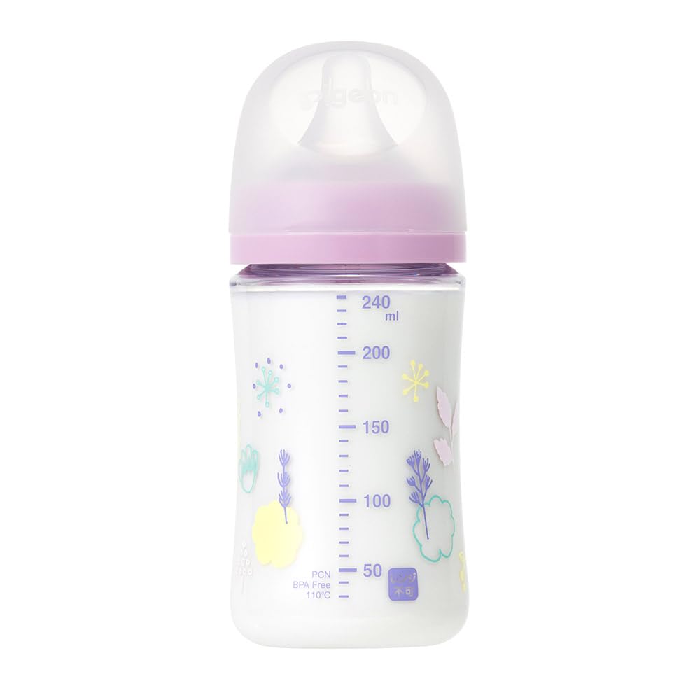 Pigeon Breastfeeding Feeling for Babies from 3 Months Made of Plastic with a Premium Transparency Bottle, 240ml, Onwards, Lightweight,