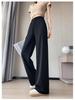 2025 Women's Summer Ice Silk Wide-Leg Floor-Length Pants - Thin, Loose, Slimming, Casual Straight Leg Fit