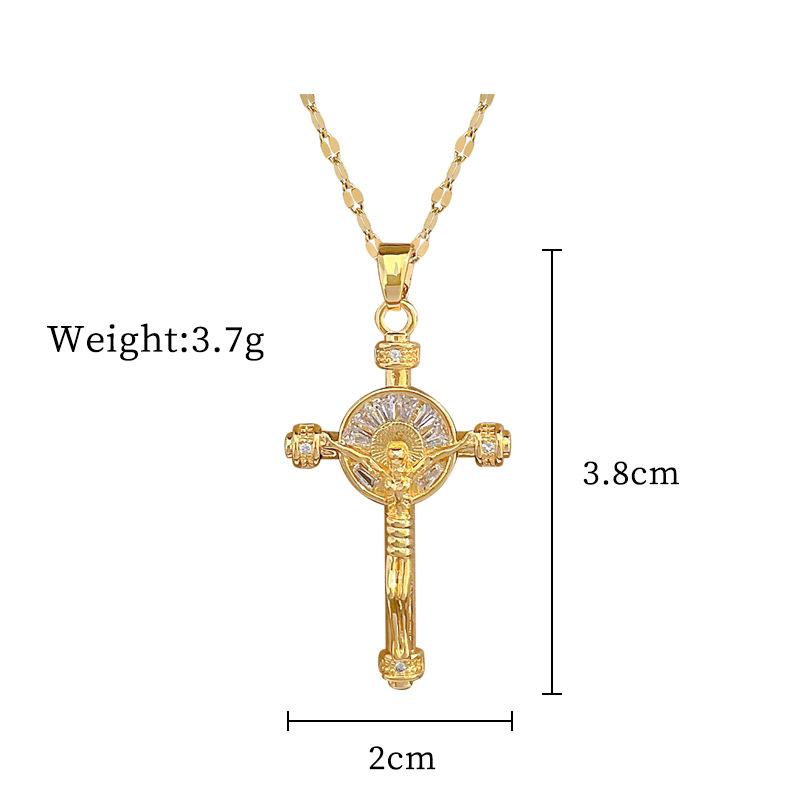 Lucky Necklace Women'S Copper Micro-Inlaid Real Gold Electroplating Simple And Exquisite Clavicle Chain Neck Chain