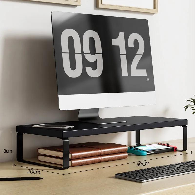 Wooden Monitor Lifting Rack Base Support Cushion Rack Computer Heightening Bracket Office Multifuncte Desktop Storage Rack