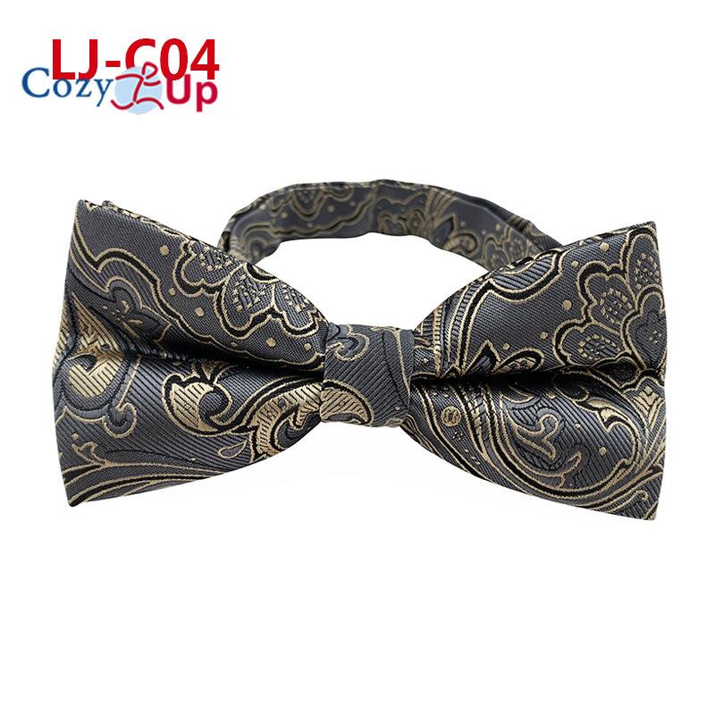 Fashion Blue Paisley Bowtie  Set for Men Wedding Business Party Luxury Pre-tied Men's Bow Tie Gifts