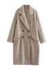 Gabardina larga de lana con botones y doble botonadura, versátil, informal, para otoño e invierno, nueva moda para mujer