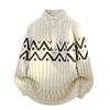 En stock: Nouveau Pull Pull Over Lâche Tricoté Homme Col Semi-Montant Automne 2025