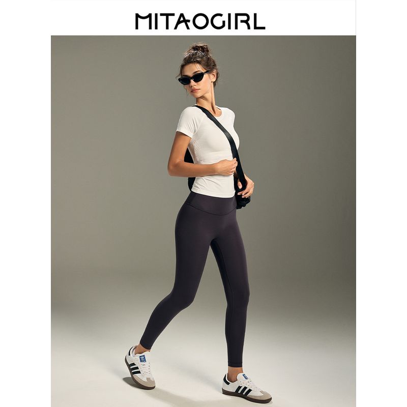 Mitaogirl Kendall Quick-Drying Top Women Slim Fit Running Yoga Workout Clothes Breathable Thin Sports Short Sleeve T-shirt