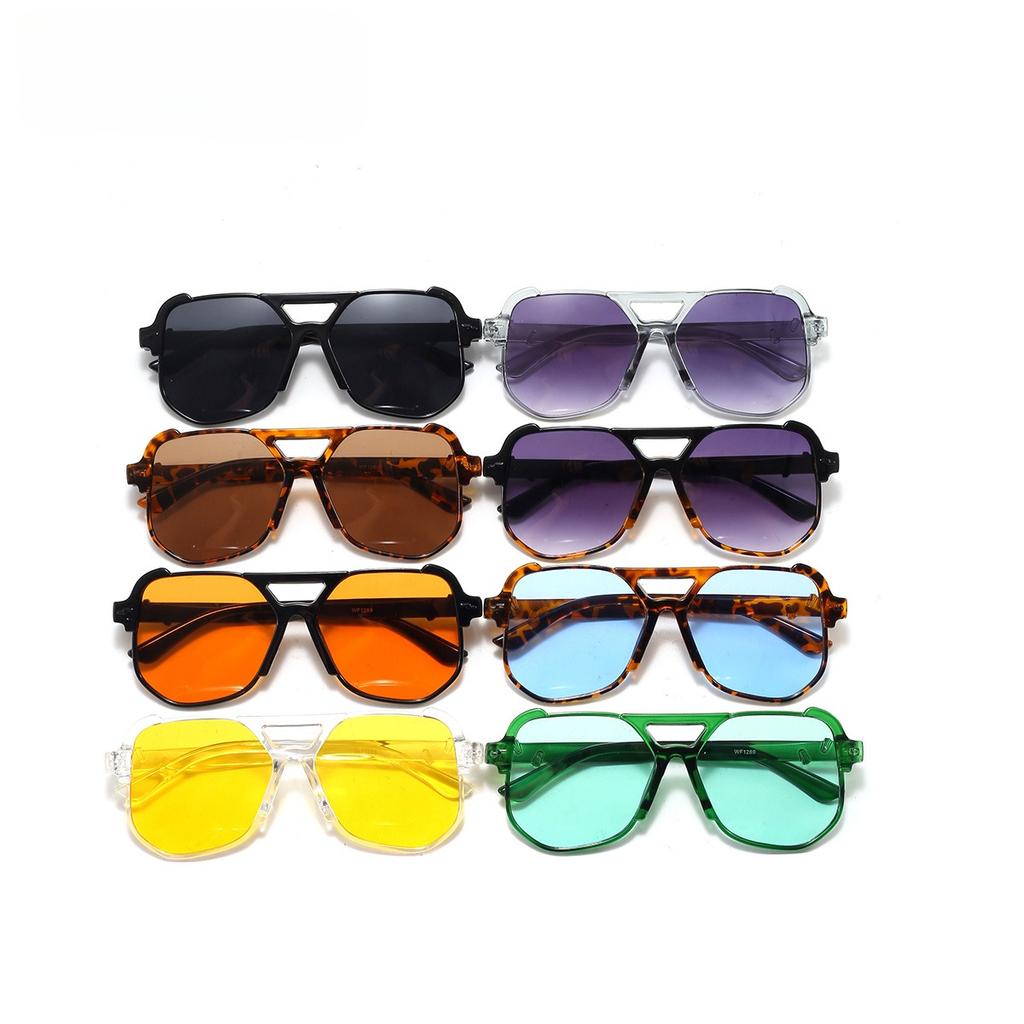2025 Retro Double Bridge Sunglasses Large Frame PC Lenses UV400 Anti-UV Pilot Glasses for Men and Women