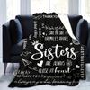 1pc Black Blanket Birthday Gift for Sister Smooth Flannel Blanket for Home Living Room Bedroom Decor a New Year Christmas Gift
