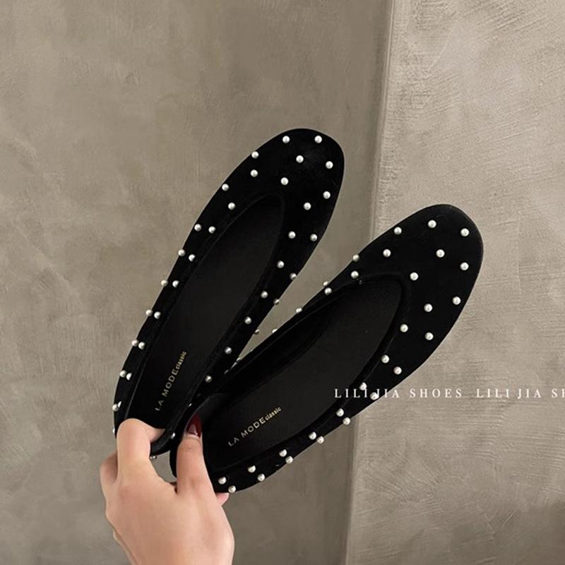 

Мода SUOJIALUN Осень Новая Марка Женские Балетки Модные В Горошек Круглый Носок Мелкие Слипоны Лодочки Уличные Платье Одинарные Туфли 39