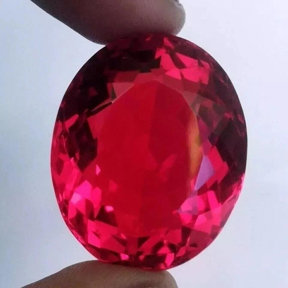 95+ Ct Natural Pink-Red Topaz Brazilian Oval Cut Stunning Certified Gemstone