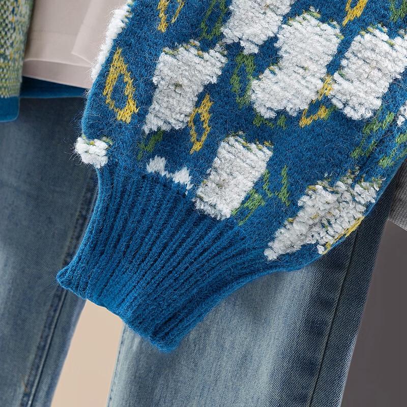 Sibaishi Women's Casual Colorblock Knit Sweater