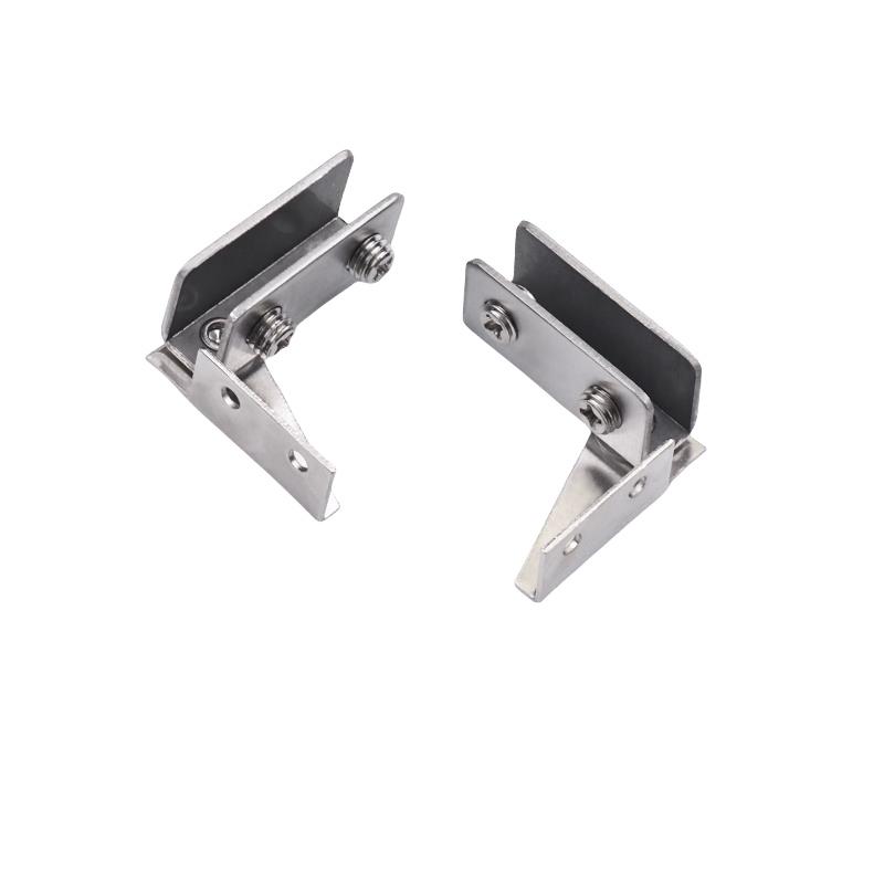 

2Pcs Non-perforated Glass Door Hinge Display Cabinet Glass Cabinet Hinge Side Mounted Stainless Steel Furniture Hardware Hinge серебряный