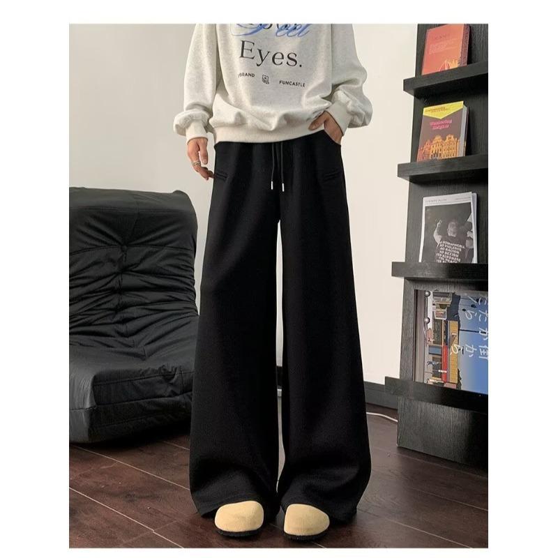 Wide-legged Sweatpants Men's Spring and Autumn Heavy Sports Pants Men's Casual Trousers Loose Straight Pants