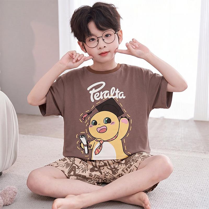 Astronaut Boys Summer Pajama Set - Short Sleeve & Pants for Kids & Teens