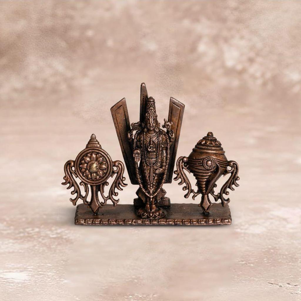Pure Copper Tirupati Venkateswara | Style Handmade Idol for Puja | South Indian Temple Decor | Divine Energy | Indian Handicraft | Spiritual Gift