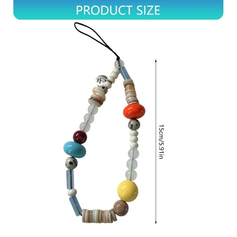 Women Girls Cellphone Pendant Mobilephone Hanging Cord Elegant Turquoise Beaded Telephone Strap Jewelry Fashion Accessory