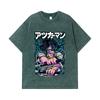 275 GSM Washed T-shirts 100% Cotton Attack on Titan V7 Levi Print Unisex Heavy Cotton T Shirt