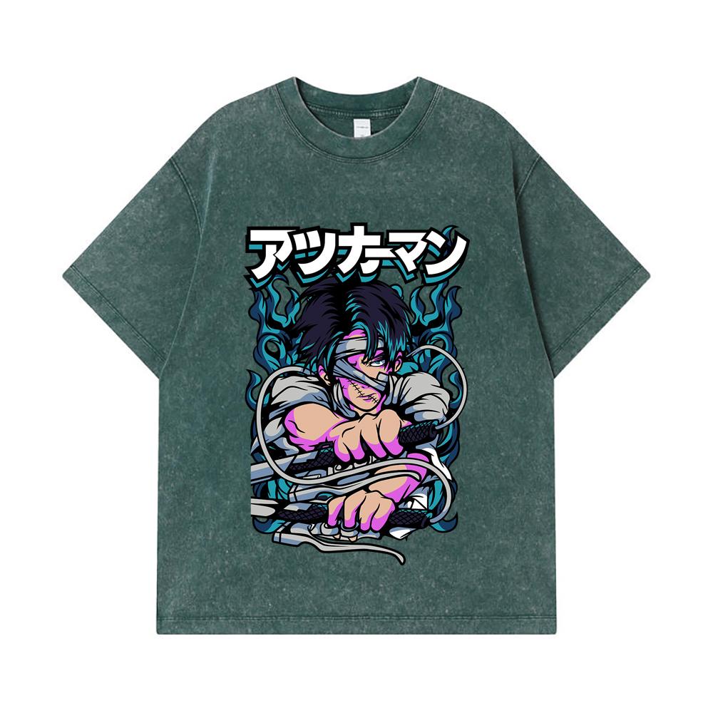 275 GSM Washed T-shirts 100% Cotton Attack on Titan V7 Levi Print Unisex Heavy Cotton T Shirt
