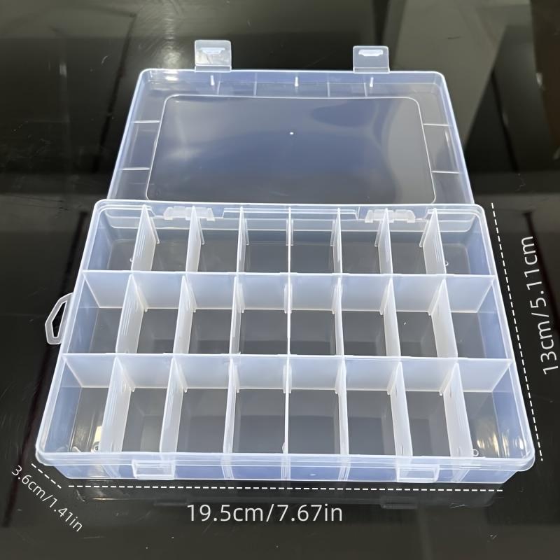 2Pcs/Transparent Plastic Storage Box with Multiple Compartments, Detachable Jewelry Accessories Storage Box