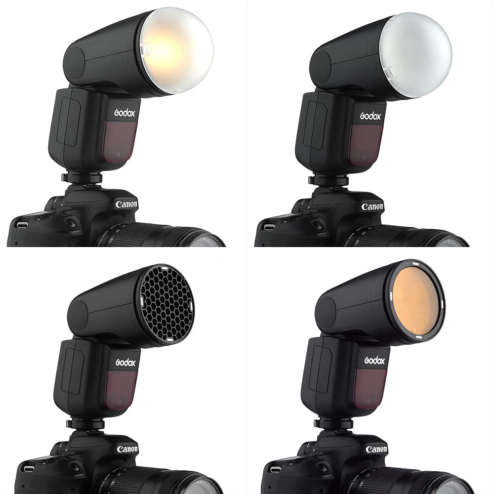 Godox TTL Flash Strobe for Round Japanese Instruction Manual V1-N Nikon, 76W, 2.4G Wireless, Head, HSS1/8000s, [Used]