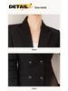 Women's Black Suit Set: Spring-Autumn Formal Workwear for Professional Occasions.