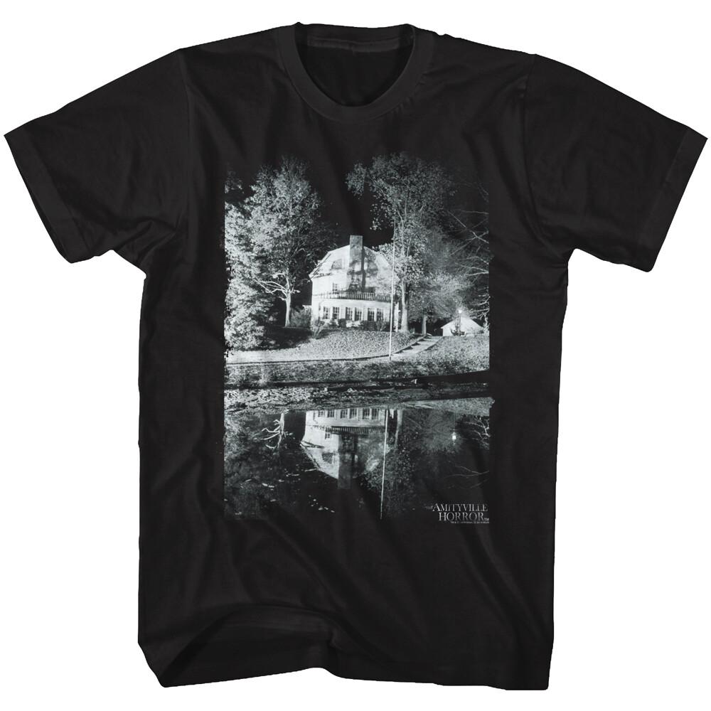 The Amityville Horror Scary House Reflection On Lake Men T Shirt XXXL