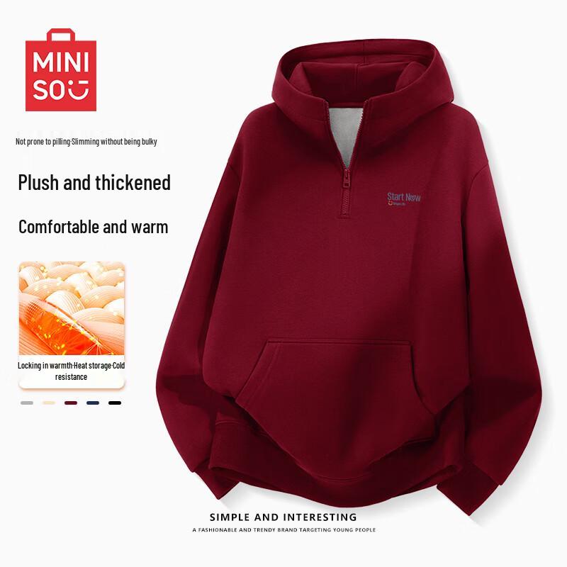 MINISO Herren Half-Zip Fleece Hoodie