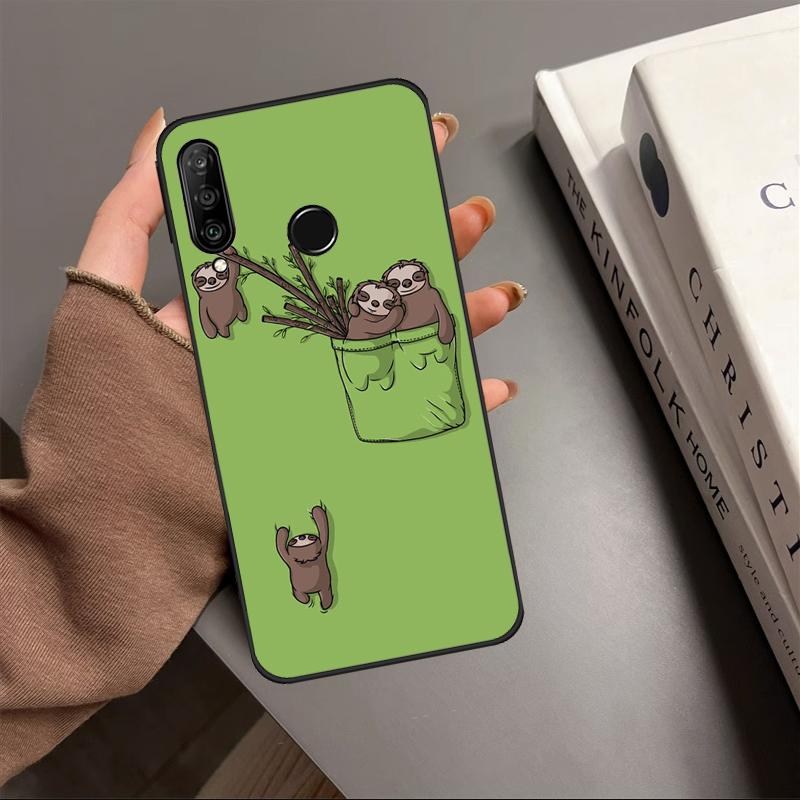 Funny Cute Sloths For Huawei P40 P20 P30 Lite P60 Pro Nova 12i 12s 11i 10 9 SE 5T Y91 Y90 Y60 Y70 Y72 Y61 Case