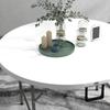 Folding Garden Table, diameter 122 cm Round HDPE Outdoor Picnic Table for 6, Metal Frame for Patio, Park, White