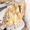 Imitation Cotton and Linen Scarf for Women In Spring and Summer Fashion Thin Pastoral Style Floral Printed Silk Scarf High-end Temperament Shawl