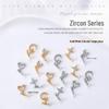 Zircon Alloy Nail Art: Pearl Heart, Butterfly, Star, Gold & White K Zircon Diamond Metal Decorations