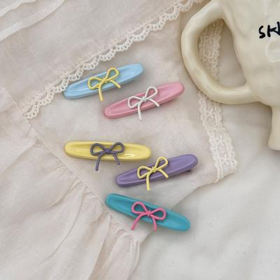 Sweet and Cool Girl~ Cute Colored Gentle Bow Princess Hairpin Side Bang Duck Bill Clip Headdress Bows Korean Accessories Fashion