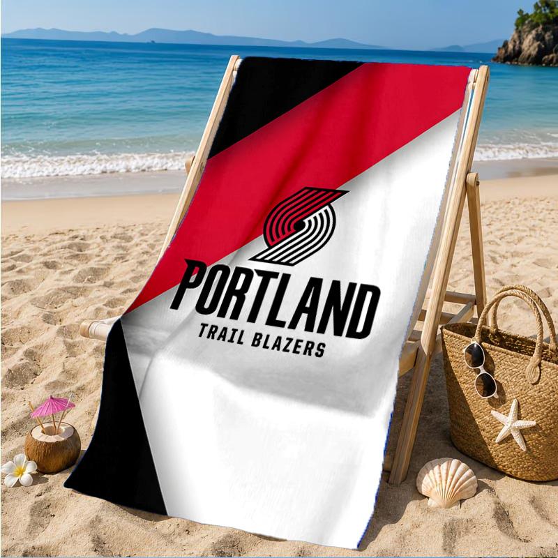 Trail Blazers Logo Beach Towel, Microfiber Beach Towel, Perfect For Pool, Beach, Travel, Home Decor Beach Party Fan Gifts