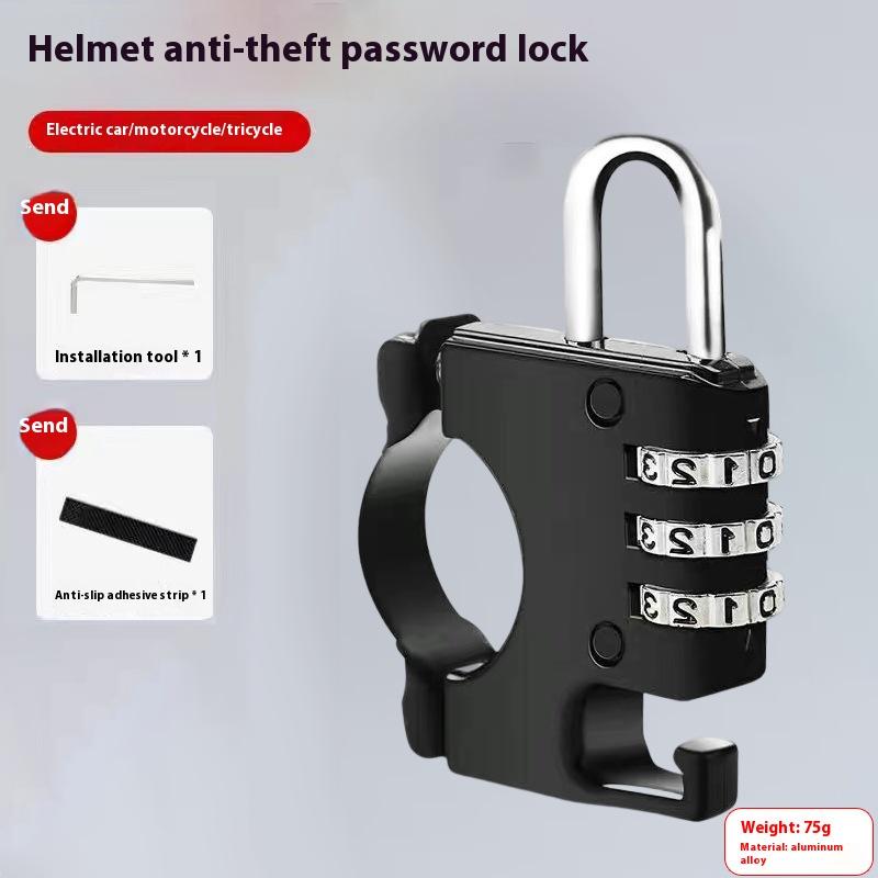 

1 шт. Электрический велосипед Противоугонный кодовый замок Прочный замок для шлема с удобным крючком для безопасности велосипеда