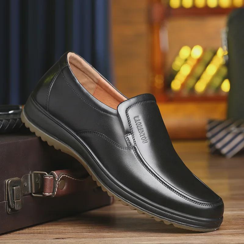 Pánské letní business casual kožené boty - Široký střih, Měkká podrážka, Styl 72161