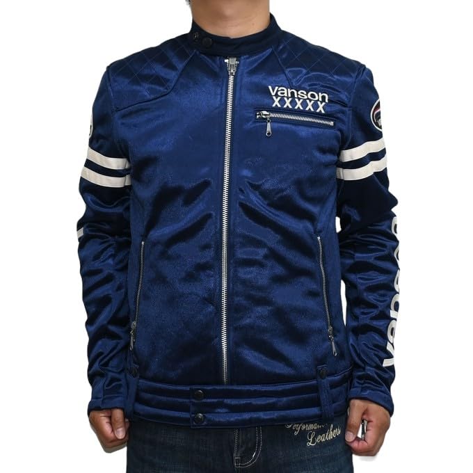 50th Anniversary Bonded Single Rider Jacket Outerwear [Banson] NVSZ-2415 Men's (XL, Navy)