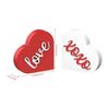 2PCS Valentine's Day Wooden Sign Decoration Heart Shaped Table Centerpieces Desktop Ornament Home Couple Love Crafts