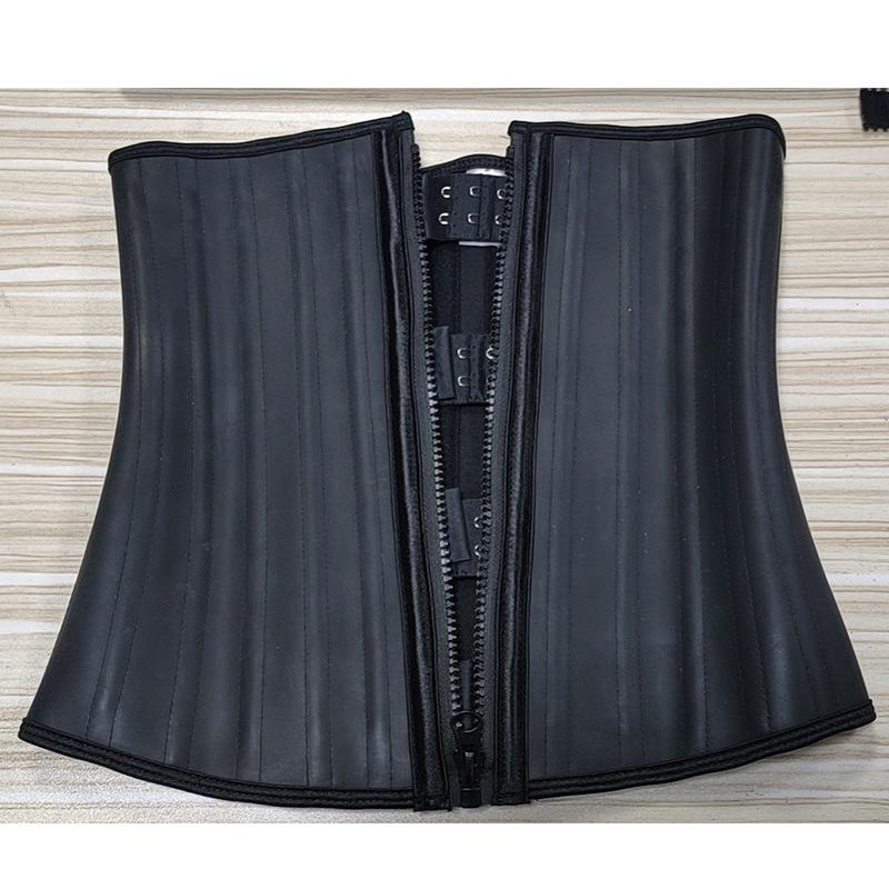 25-Bone Smooth Latex Waist Cincher & Body Shaper with Zipper Hook-and-Eye Closure