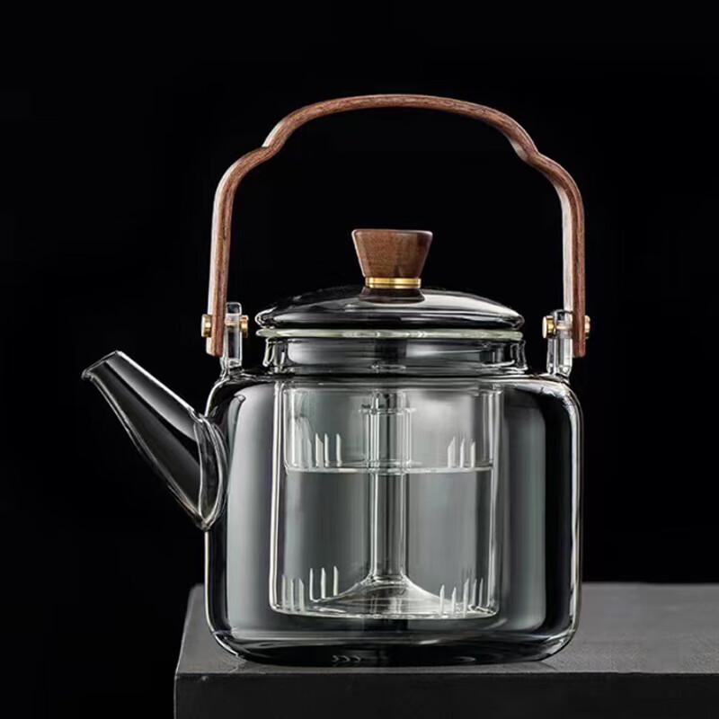 Jia Lang High-Temperature Glass Teapot with Walnut Handle