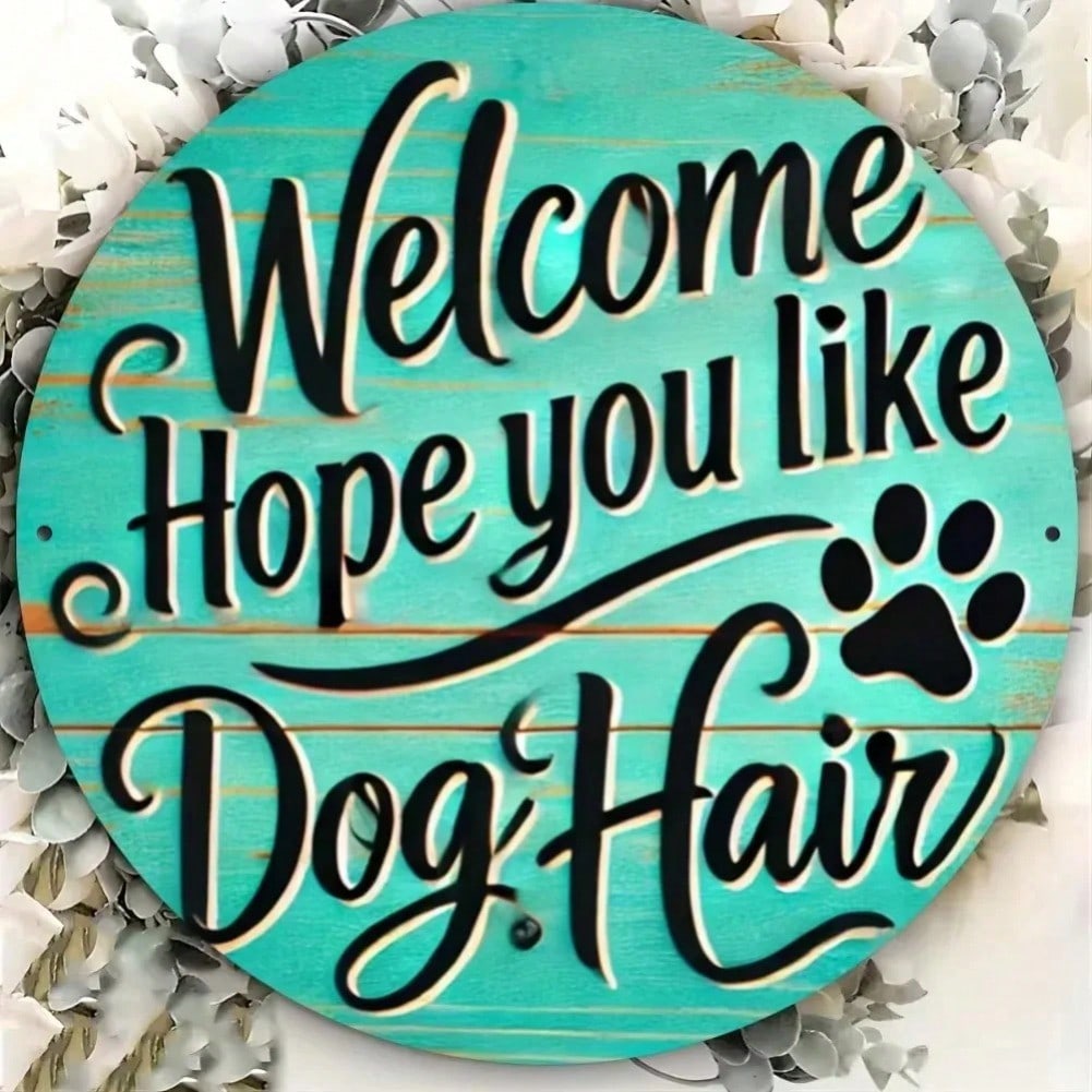 Funny Dog Sign Metal Wall Art Vintage Home Decor Pet Lover Gift 20x20
