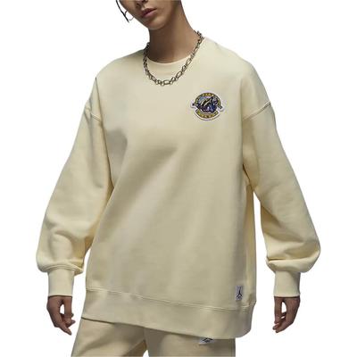 Pattern Print Crew Neck Pullover Long Sleeve Sweatshirt Women Sweatshirt Coconut-Milk FV8599-113