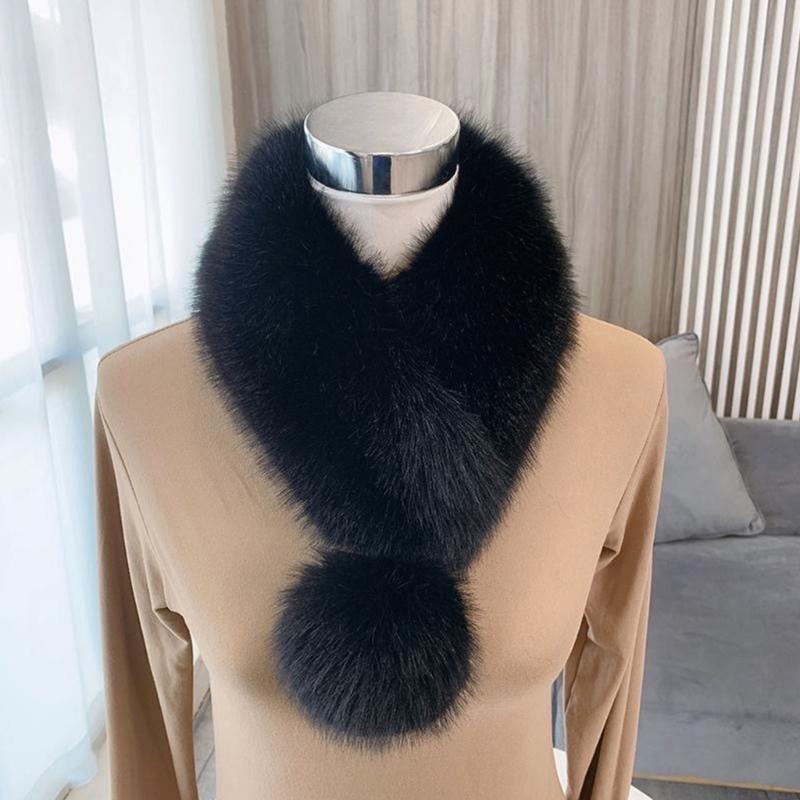 Faux Furs Scarf Winter Warm Neck Wrap Furry Neck Scarf for Office Daily Wear
