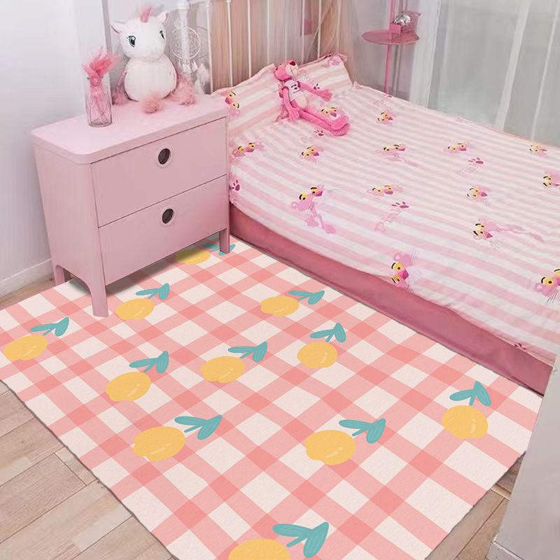 Tappeto Camera da Letto Piena di Ragazze Tappeti Carini per la Casa Tappeto Camera da Letto Ragazza Tappeto Rosa Soggiorno Tappeti Carini con Stampa Floreale Tappeto Decorazione Stile Ins