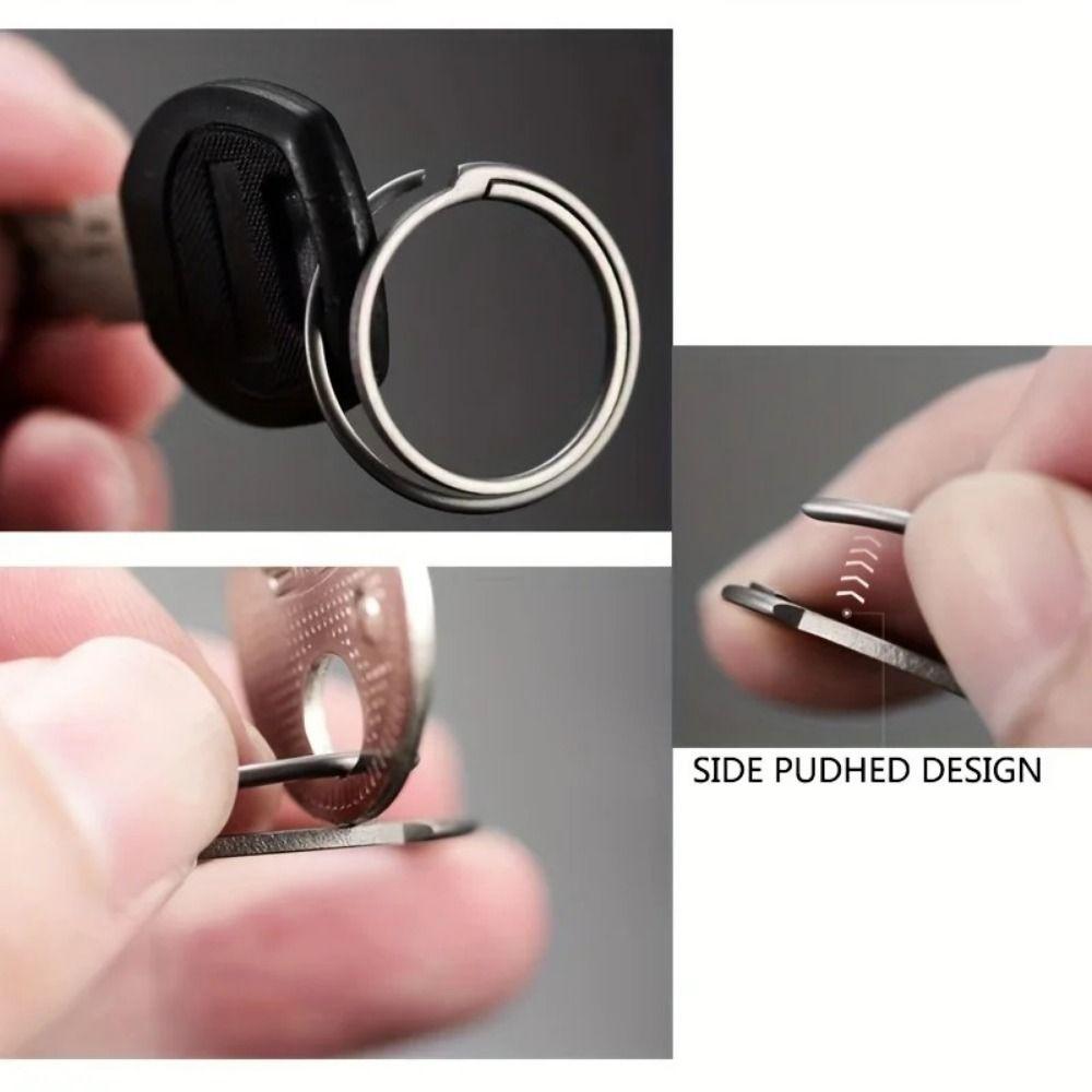 4pcs Ultra-light Titanium Alloy Key Ring Hard Man Car Keychain Key Chain Pendant Outdoor Tools
