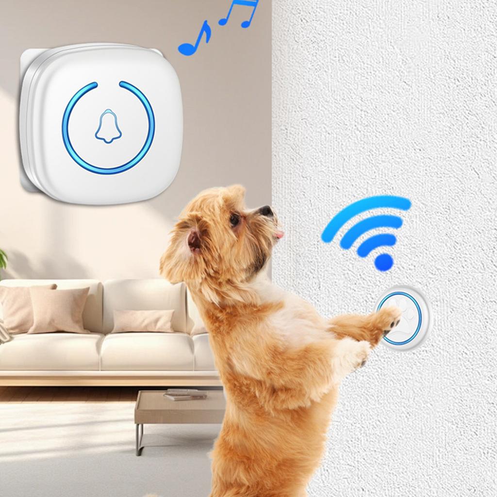 Kablosuz Kapı Zili Akıllı LED Yanıp Sönen Işık Evcil Köpek Kapı Zili,