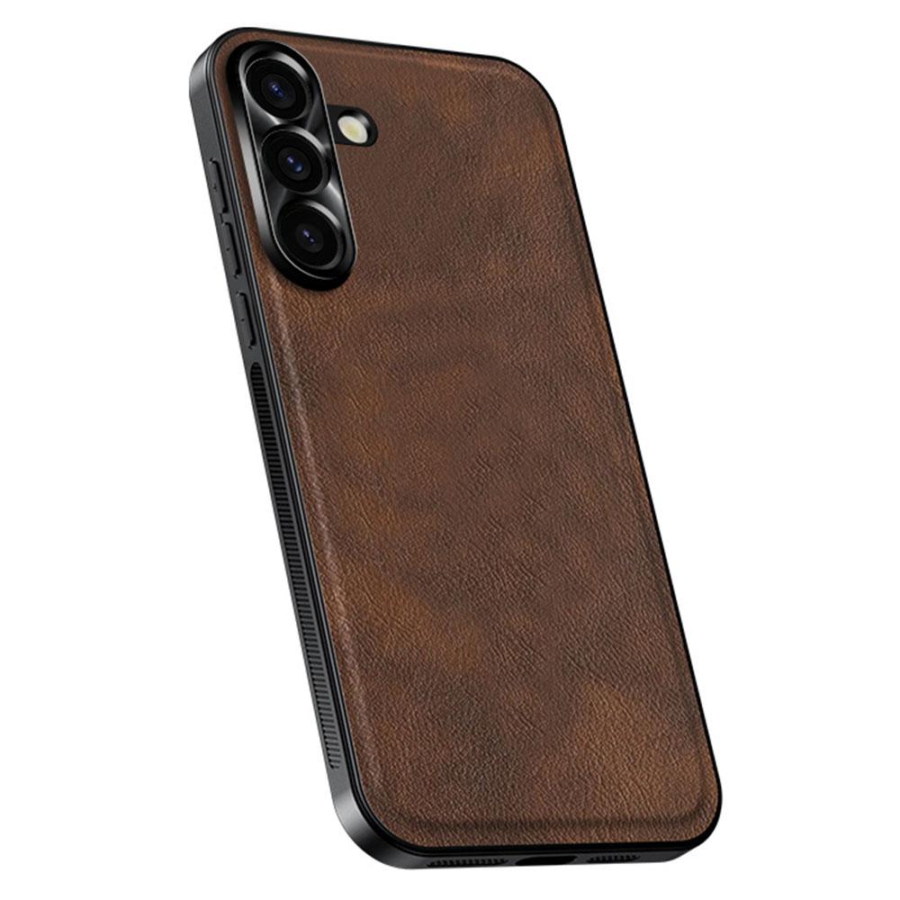 For Samsung Galaxy S25 FE Case PU + TPU + PC Phone Back Cover with Metal Lens Frame