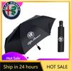 Car Stickers For Alfa Romeo Car Emblem Umbrella Folding Black Portable Parasol For Alfa Romeo 156 159 147 4C 8C 166 Giulia Giuli