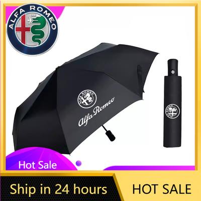 Autostickers Voor Alfa Romeo Auto Embleem Paraplu Opvouwbaar Zwart Draagbare Parasol Voor Alfa Romeo 156 159 147 4C 8C 166 Giulia Giuli