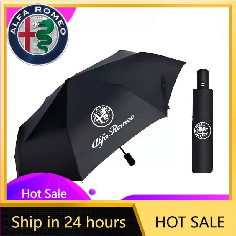 Car Stickers For Alfa Romeo Car Emblem Umbrella Folding Black Portable Parasol For Alfa Romeo 156 159 147 4C 8C 166 Giulia Giuli