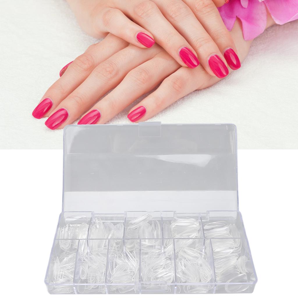 Nail Tips Transparent Ultra Thin Non Marking Oval Short Nail Art Sheet Nail Patch